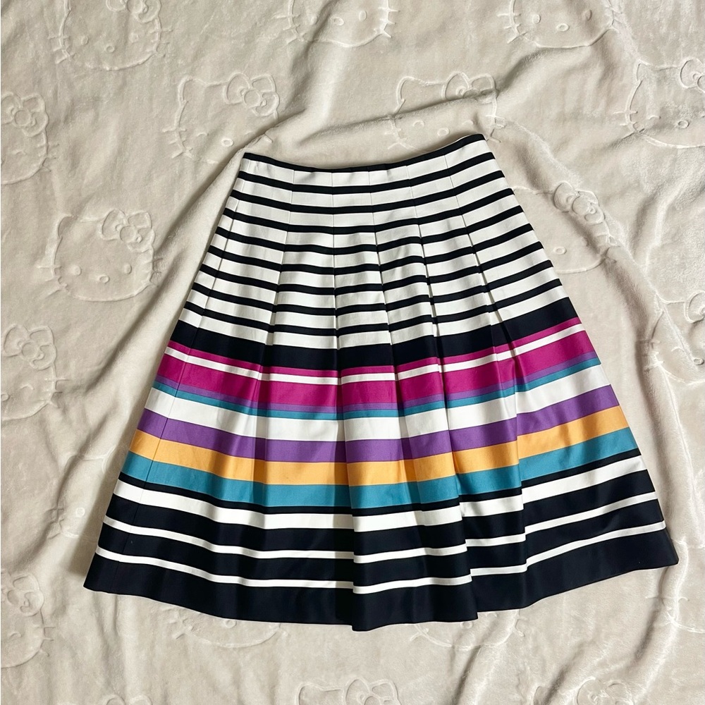 Banana Republic Multicolor Striped A-Line Pleated Skirt